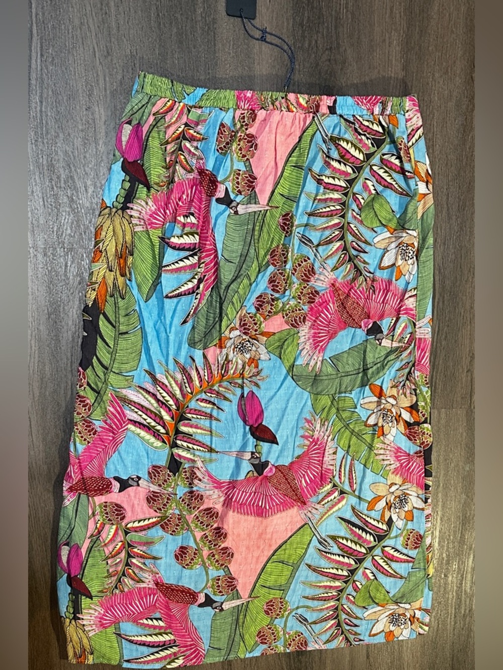Rachel Roy Tropical Print Wrap Skirt Size M NWT Colorful Floral Bird Resort - Picture 9 of 11